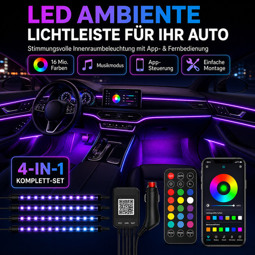 Led auto ambientebeleuchtung - led,