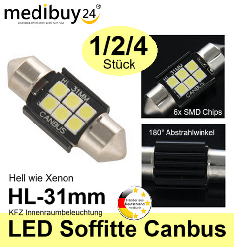 Led soffitte 31mm 6xsmd canbus - soffitte,