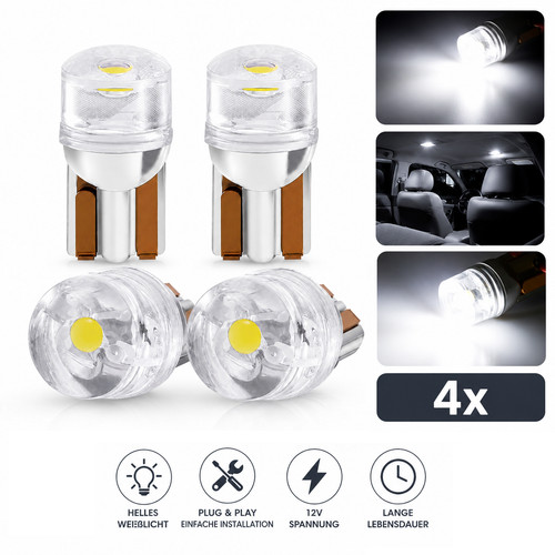 Led lampe t10 w5w licht - 4x,